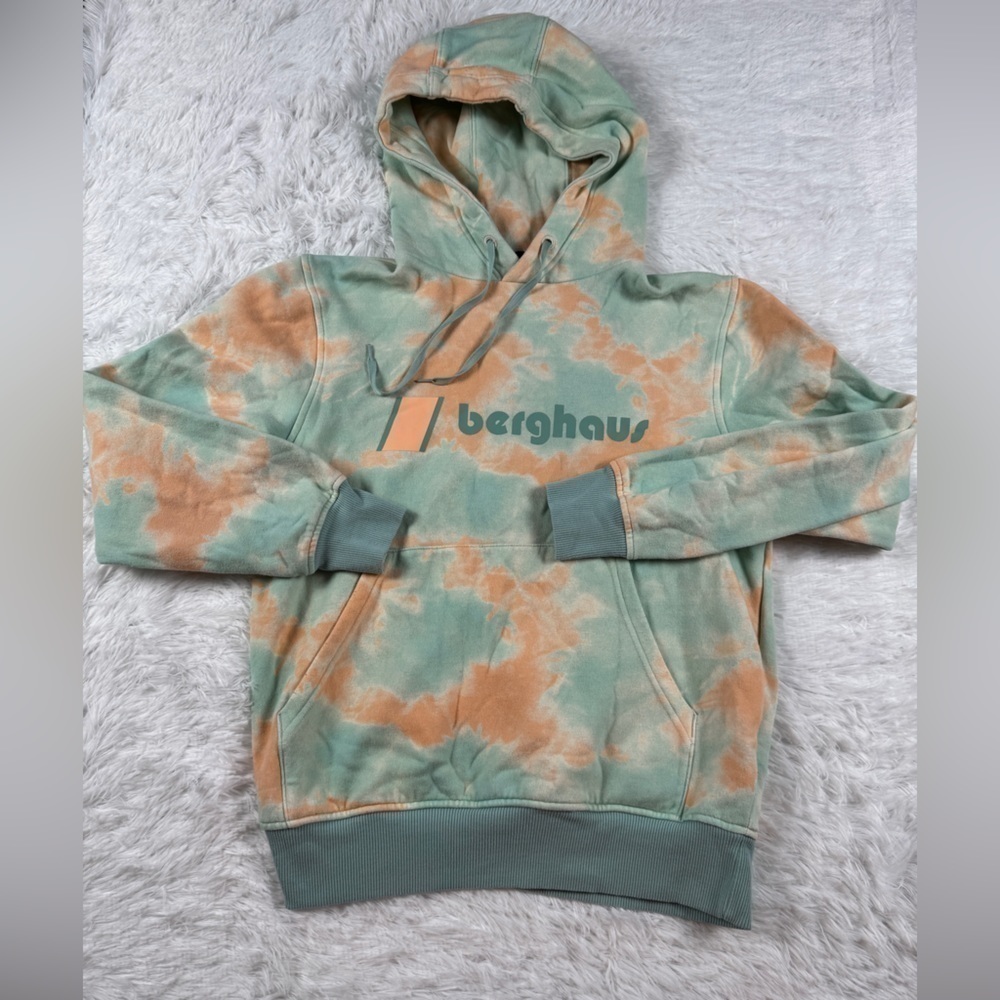 Berghaus Heritage Logo Hoodie in Peach Tie Dye - Size XS Extra Small
